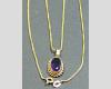 Vintage 9ct Gold Box Chain Amethyst Necklace